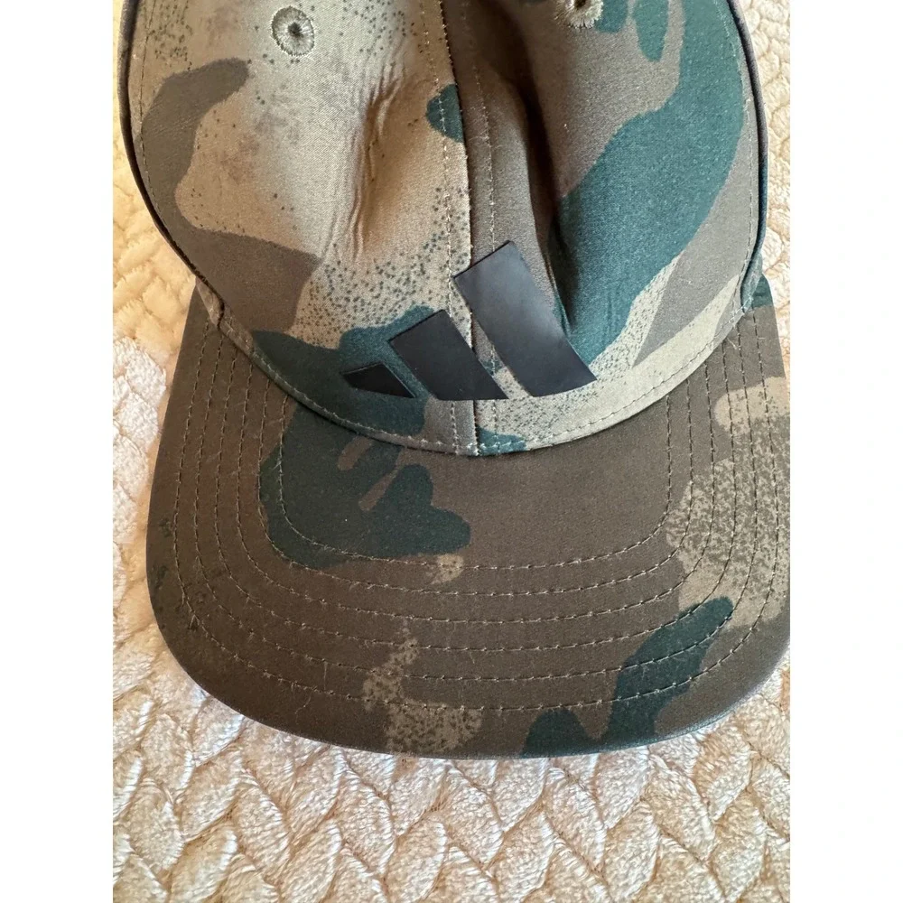 Adidas Aeroready Camo Snapback Hat Mens Green Brown Camouflage 3 Stripe Cap